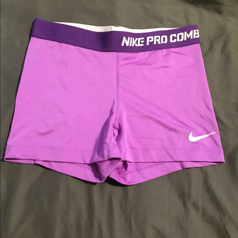 Purple Nike Pro Combat compression shorts!